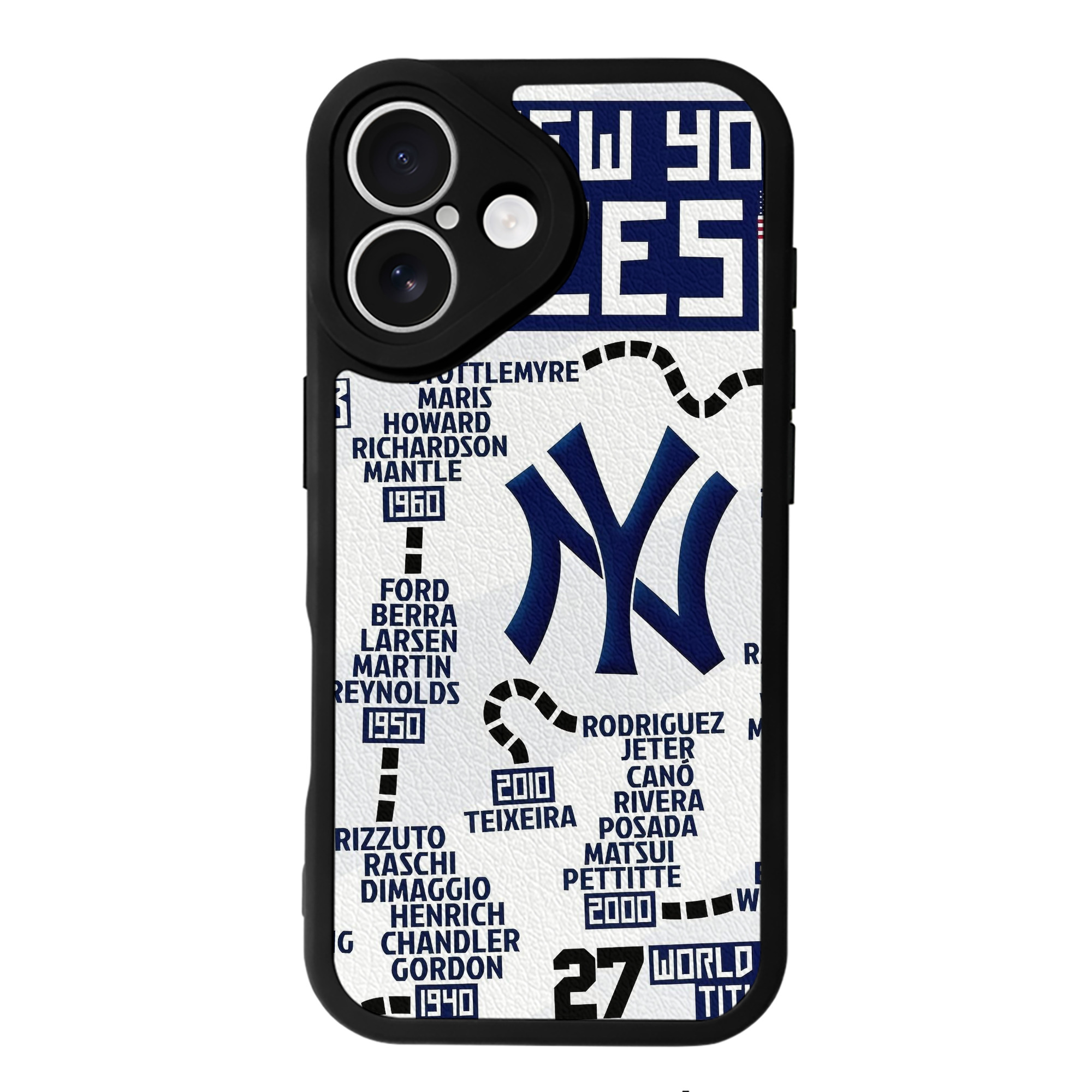 New York Yankees 155 IPhone 16 Silicone Leather Case – UV Print, Lambskin Texture – Perfect Fit, Wireless Charging Compatible, Scratch Resistant, Precise Cutouts – Stylish Protection For IPhone 16